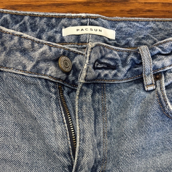 PacSun Blue Distressed Jean Shorts - Picture 2 of 3